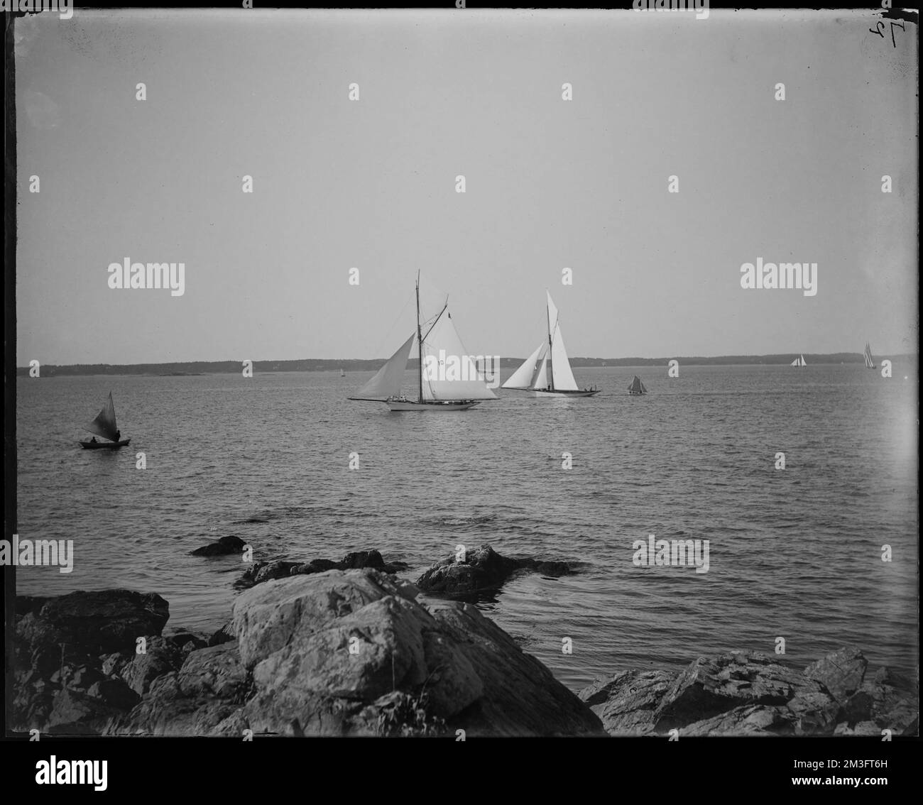 Marblehead, Marblehead Harbor from lighthouse , Harbors, Ships. Frank