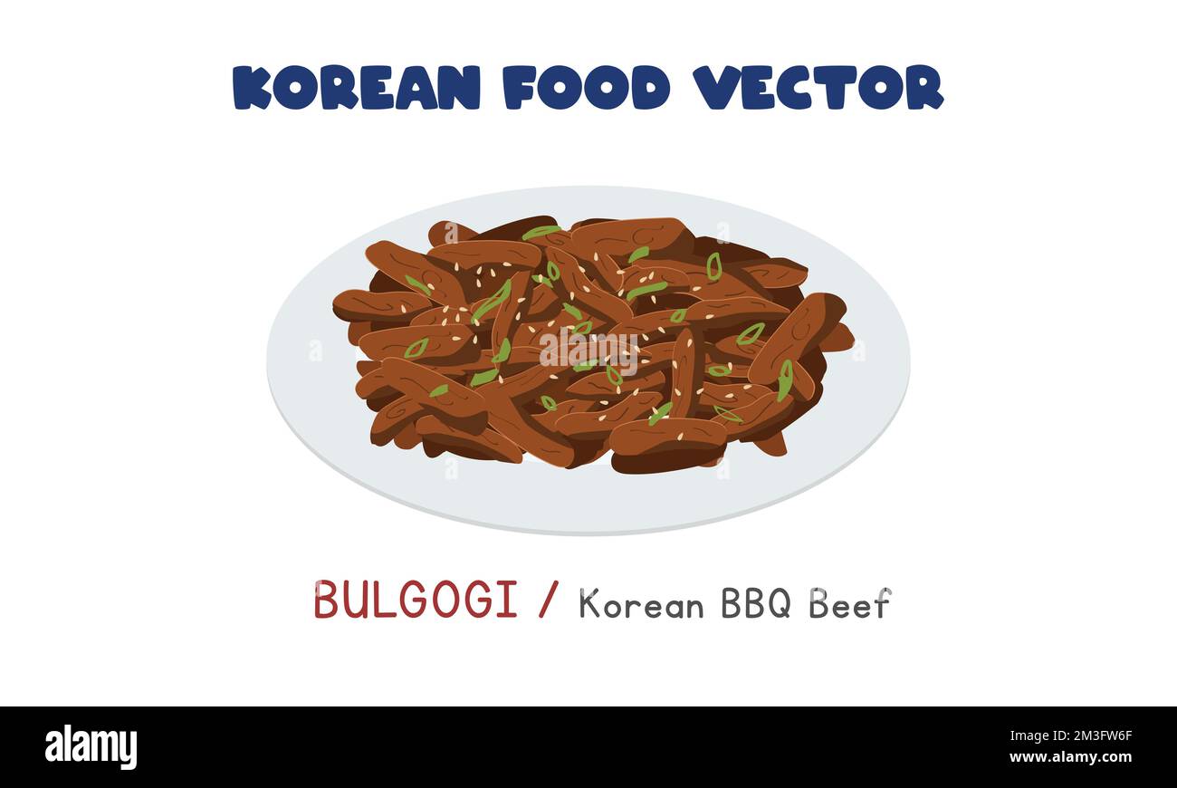 Korean Bulgogi Korean BBQ Beef flat vector design illustration