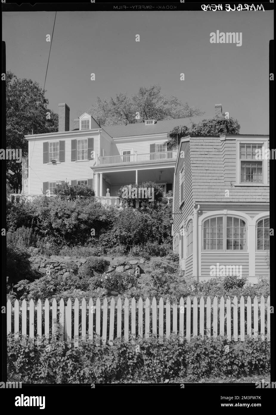 Marblehead, Mass., up the hill from Lee Street , Architecture, Dwellings, Gardens, Fences, Stone