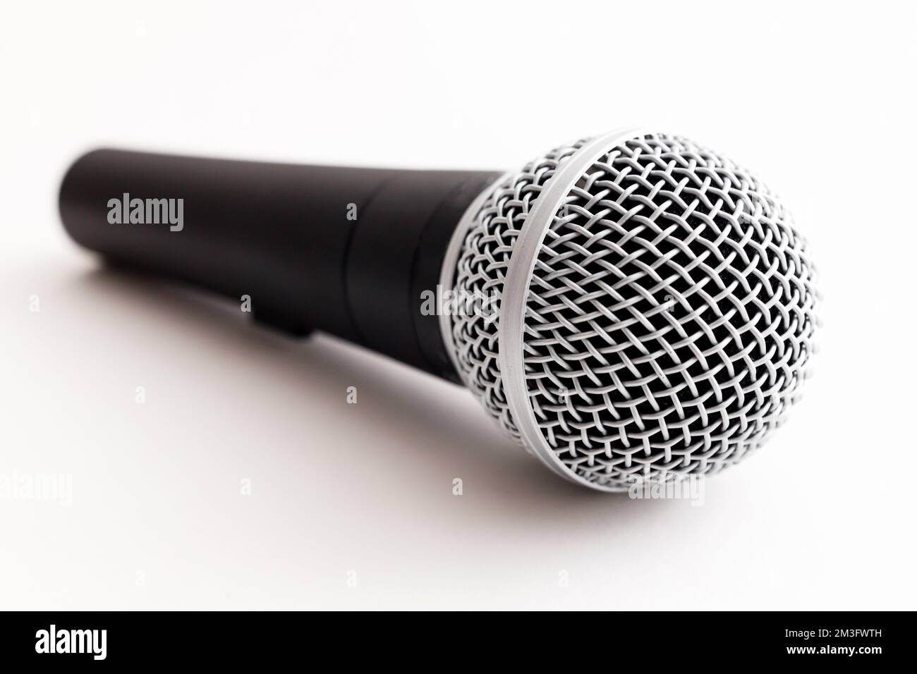 Vocal Microphone on white background, mock up Stock Photo