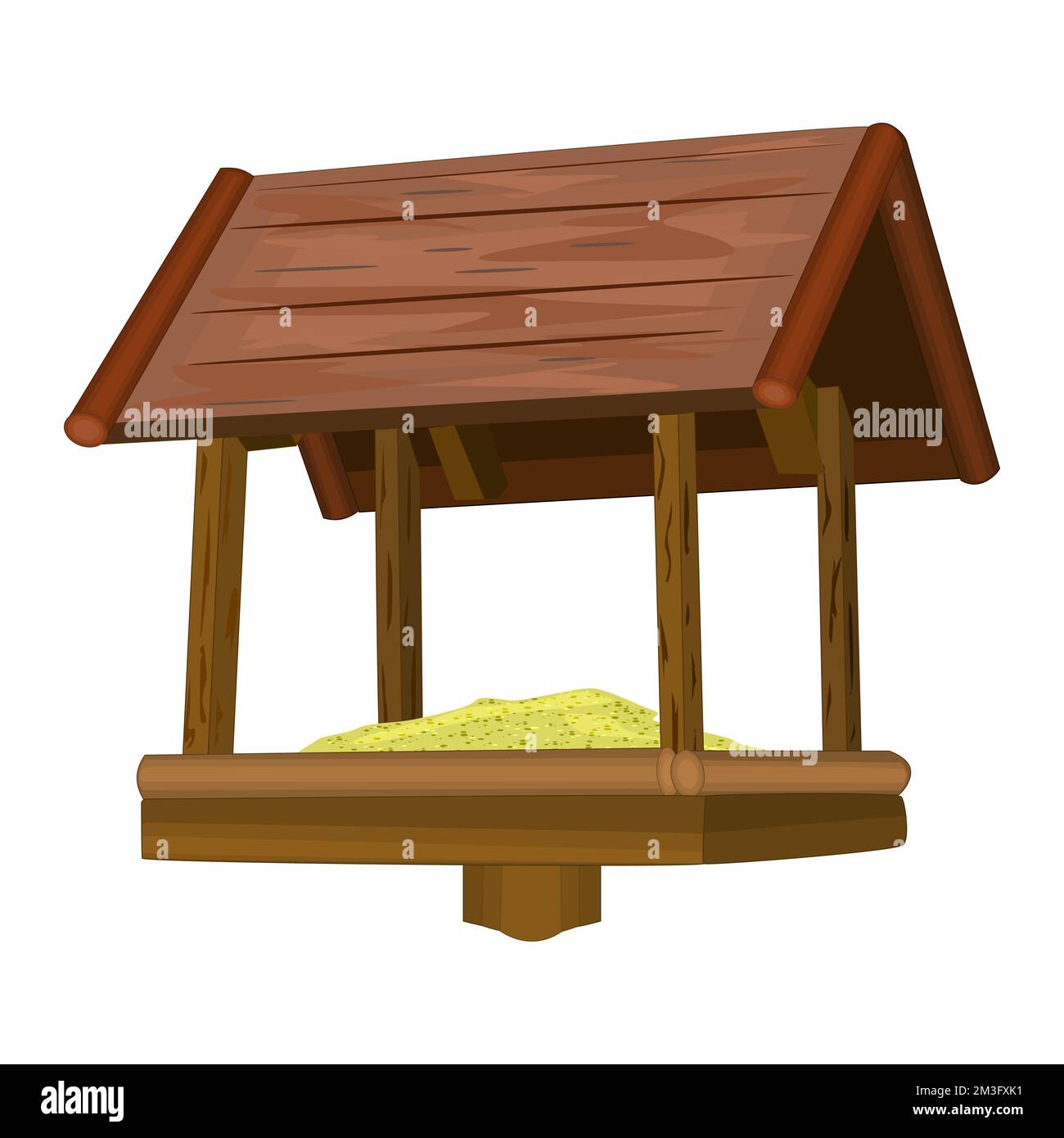 Bird feeder on white background. Birdfeeder and food for wintering ...