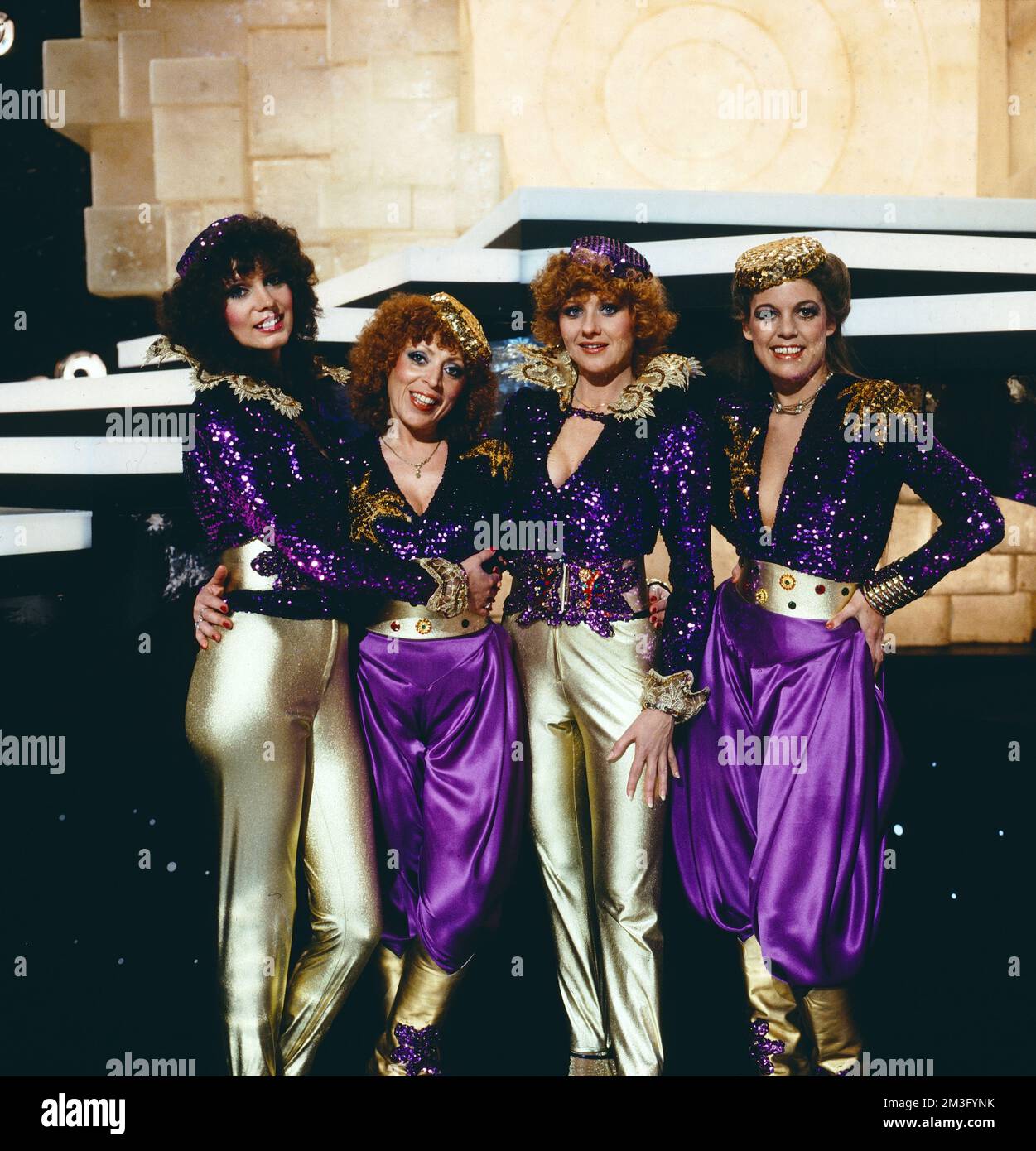 The Hornettes, deutsche Pop Musik Gesangsgruppe, TV-Auftritt, Deutschland, 1981. The Hornettes, German pop music vocal group, TV performance, Germany, 1981. Stock Photo