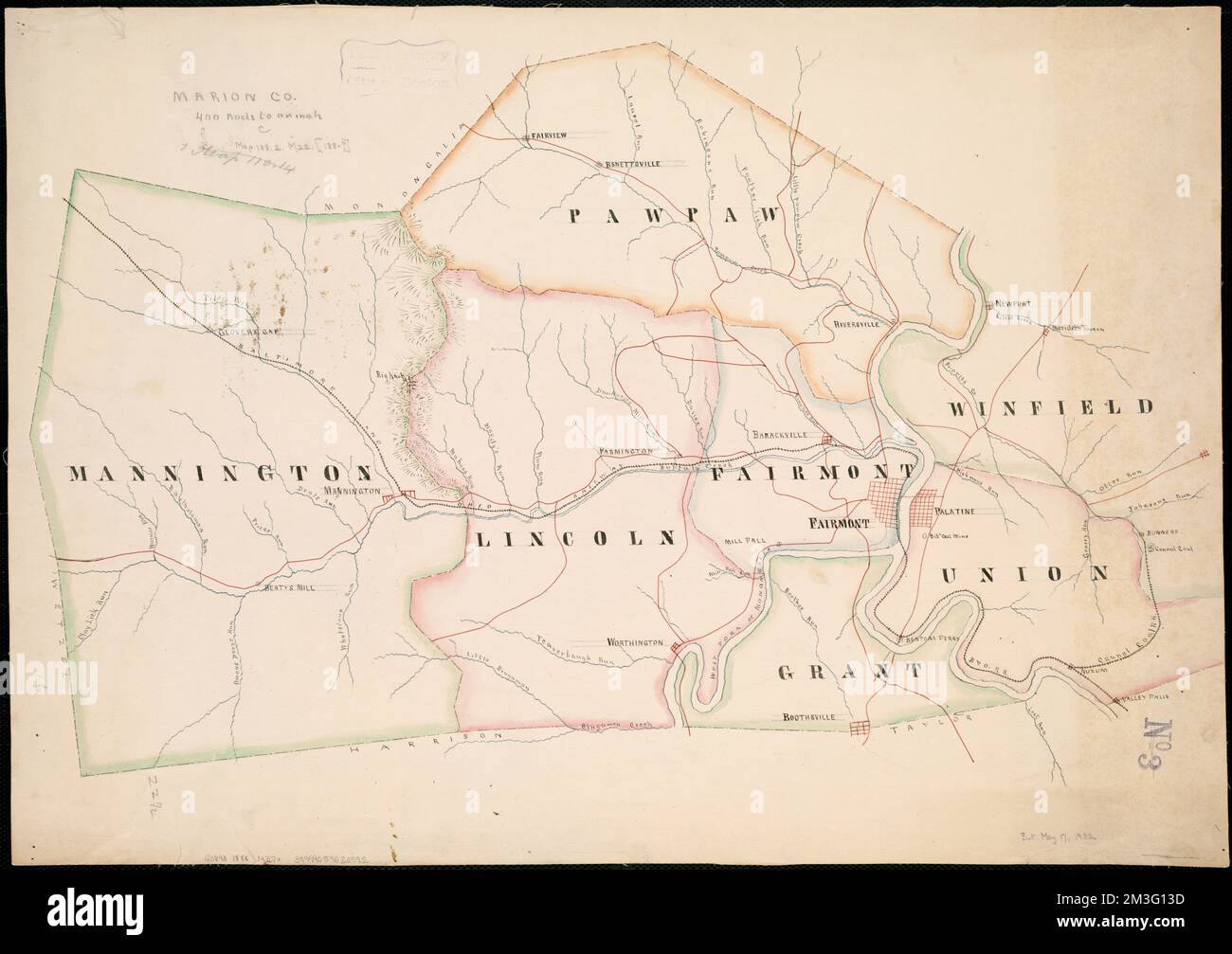 Marion Co , Marion County W. Va., Maps Norman B. Leventhal Map Center Collection Stock Photo Alamy