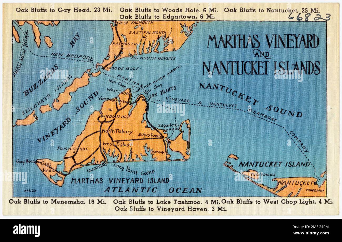Martha 39 s Vineyard and Nantucket - Marthas Vineyard And Nantucket Islands Maps New Bedford Marthas Vineyard And Nantucket Steamboat Company Tichnor Brothers Collection Postcards Of The United States 2M3G4PM