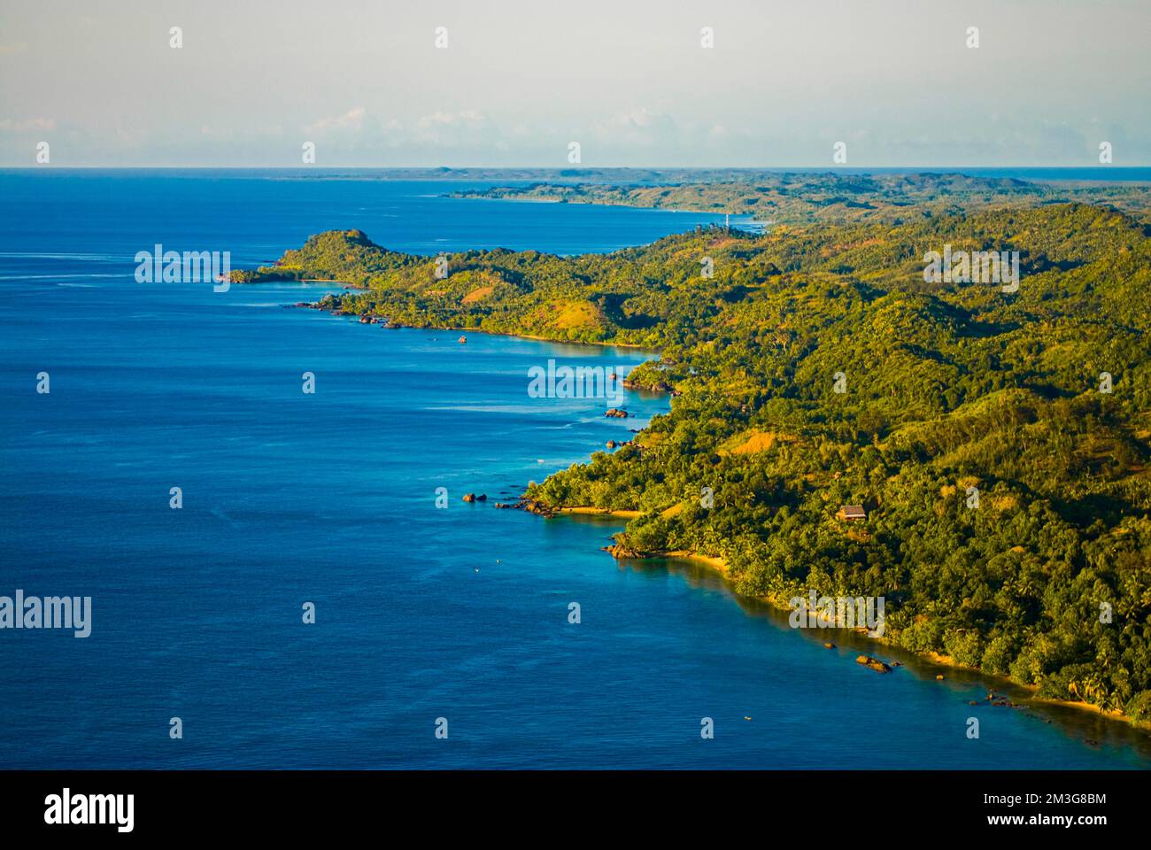 Aerial of the Island Ile Sainte Marie, Madagascar, Indian Ocean Stock