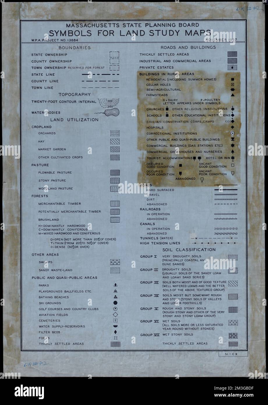 Massachusetts State Planning Board Symbols for Land Study Maps , Roads