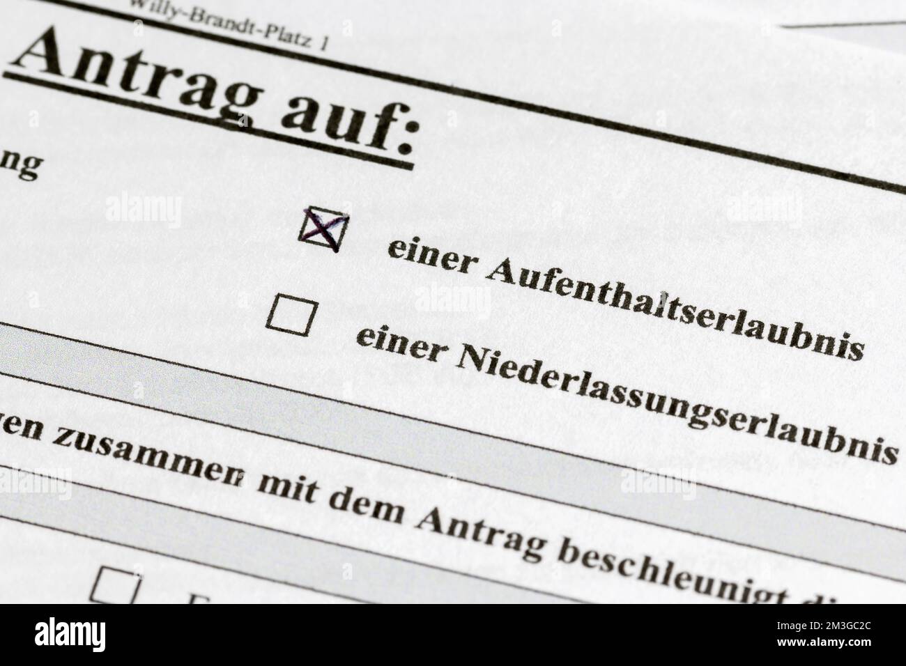 application-for-a-residence-permit-form-stock-photo-alamy