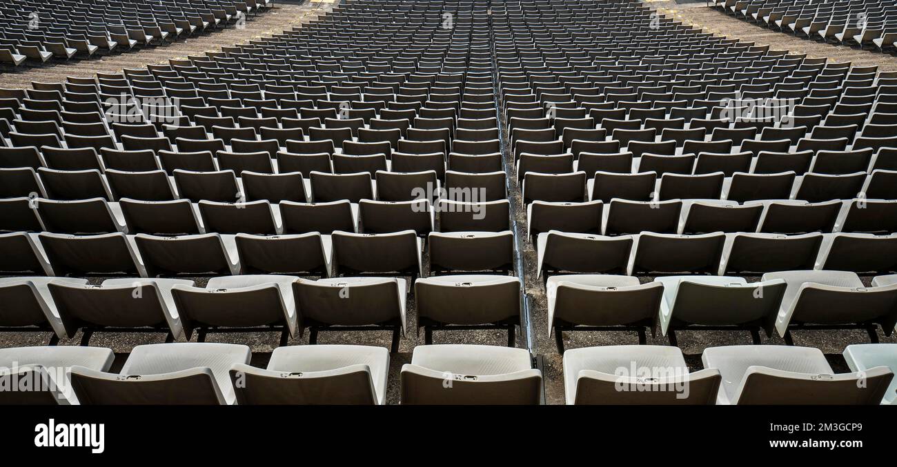 Seats in the former Olympic Stadium Estadi Olimpic Lluis Companys