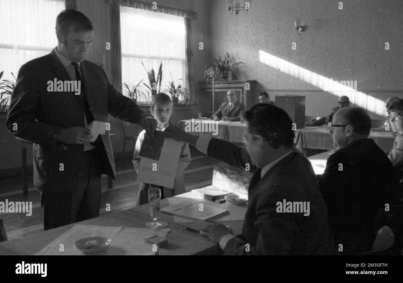 The 1969 federal election here on 28. 9. 1969 at a polling station in a