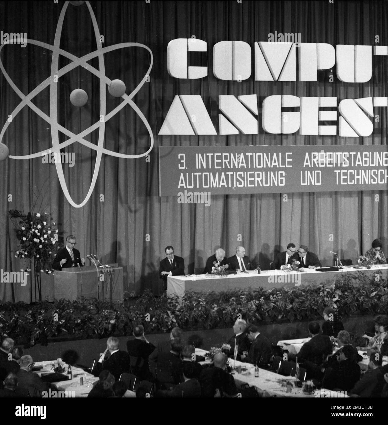 The influence of the computer on society, the world of work and the future was the theme of this international conference organised by IG Metall in Stock Photo