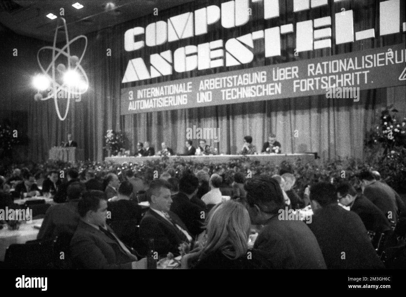 The influence of the computer on society, the world of work and the future was the theme of this international conference organised by IG Metall in Stock Photo