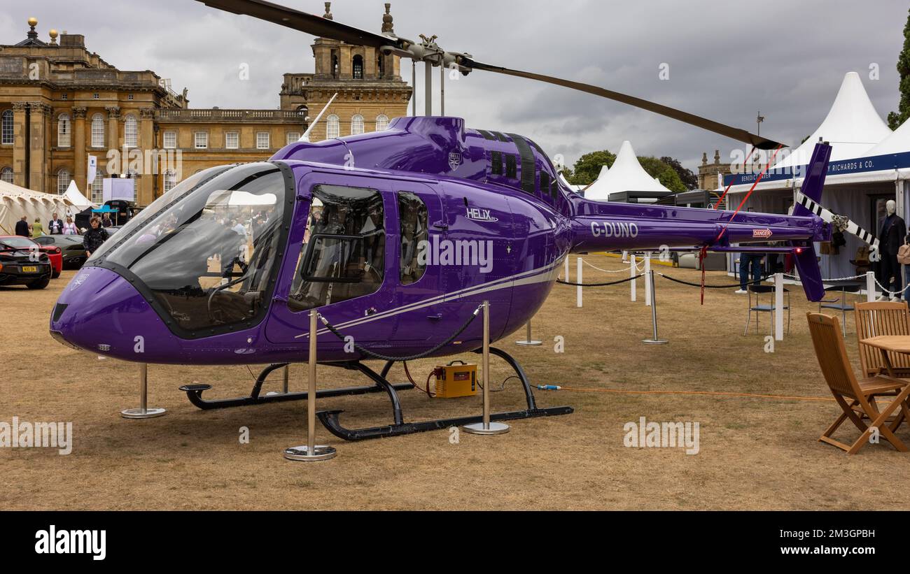 Bell 505 Jet Ranger X helicopter on display at the Concours d’Elégance ...