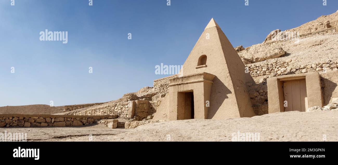 Pyramid tomb at Deir el Medina: The Workers' Village on the West Bank Luxor, Egypt Stock Photo