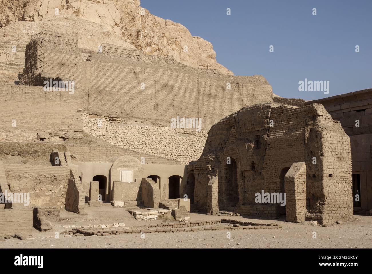 The Ptolemaic Temple at Deir el-Medina, the Workers' Village on the West Bank, Luxor, Egypt Stock Photo