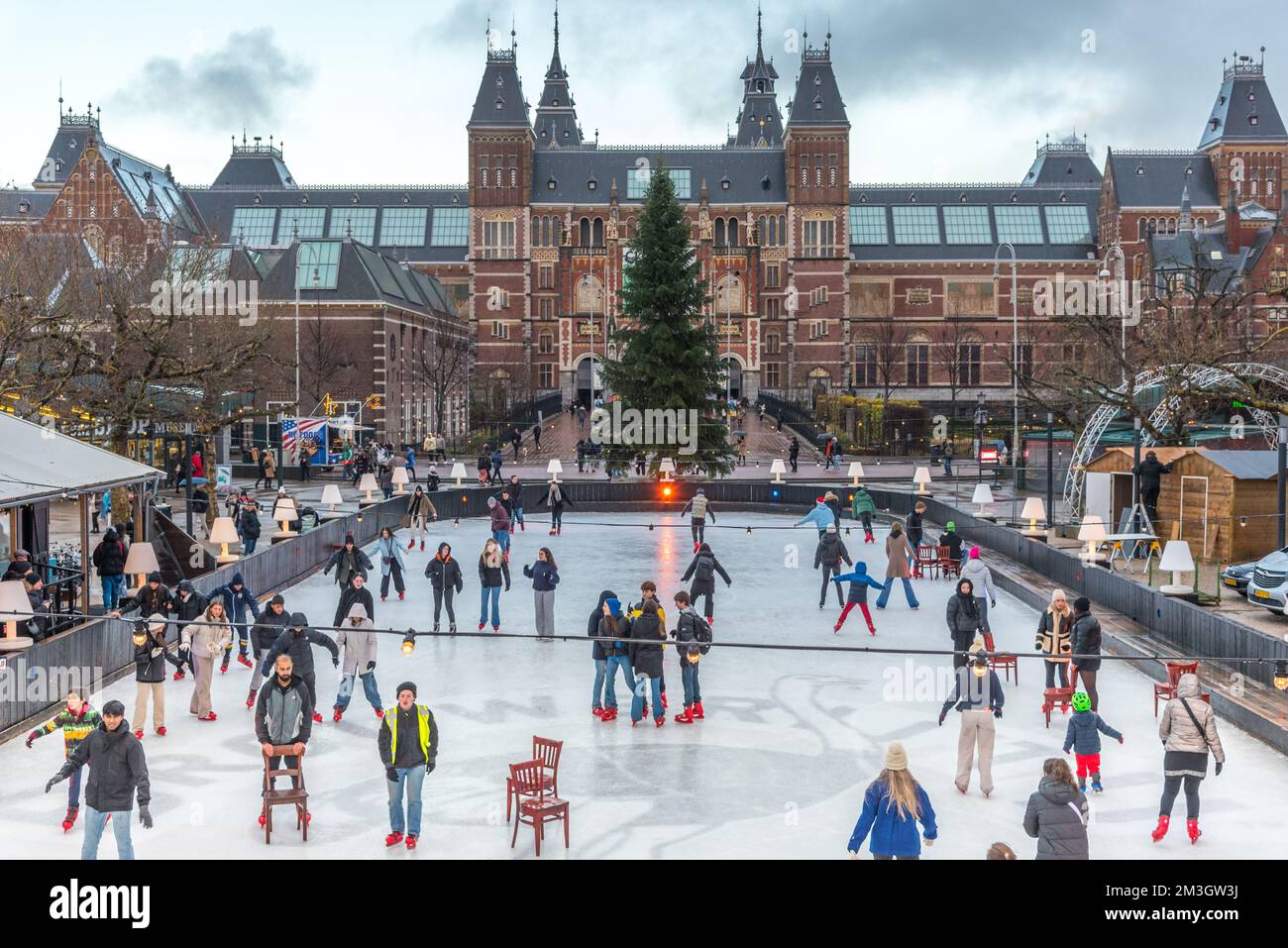 Amsterdam, Netherlands. December 2022. The ice skating rink on the