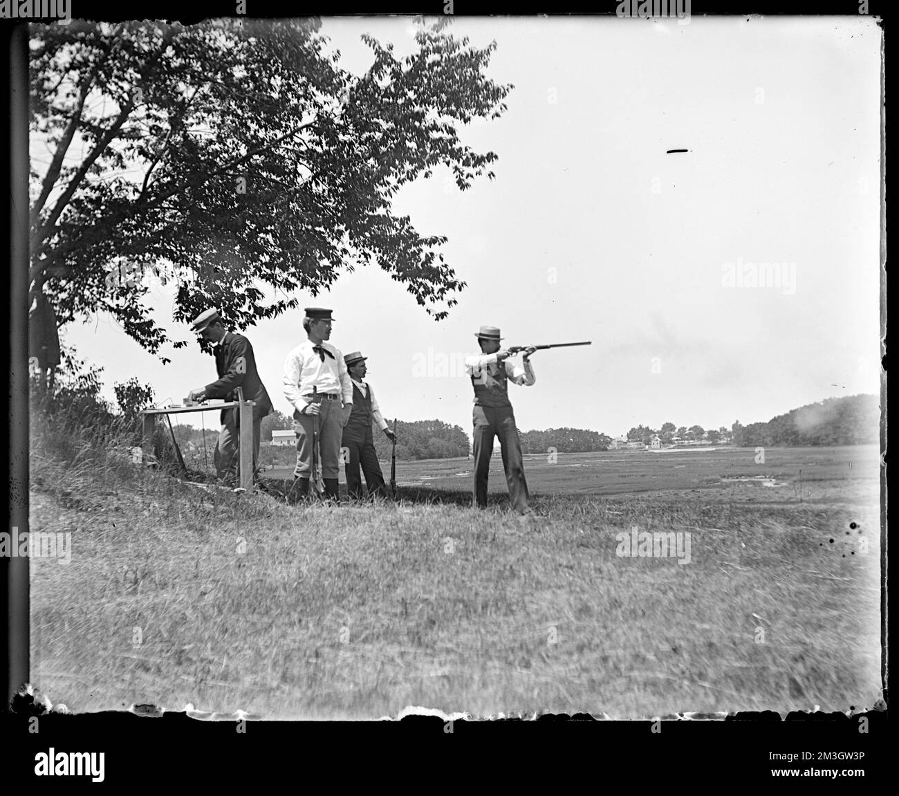 Men with rifles, possibly Hingham Gun Club , Activities. Hingham Public