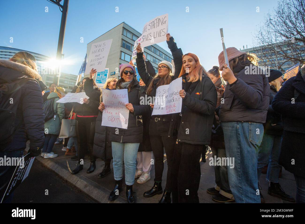 London, England, UK. 15th Dec, 2022. Nurses are seen at picket line