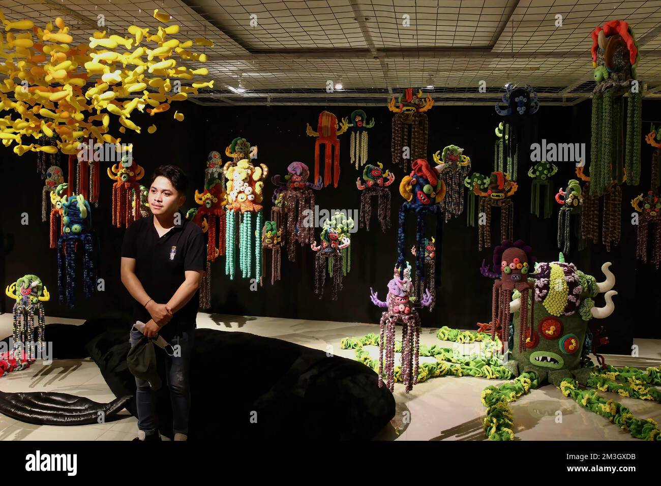 Yogyakarta, Indonesia. 15th Dec, 2022. A visitor poses for photos next