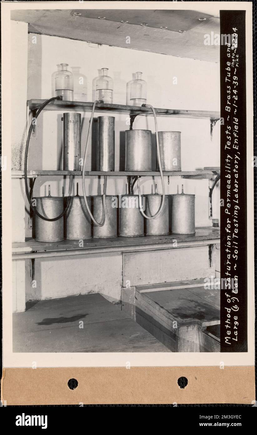 Method of saturation for permeability tests, brass tube and large 6