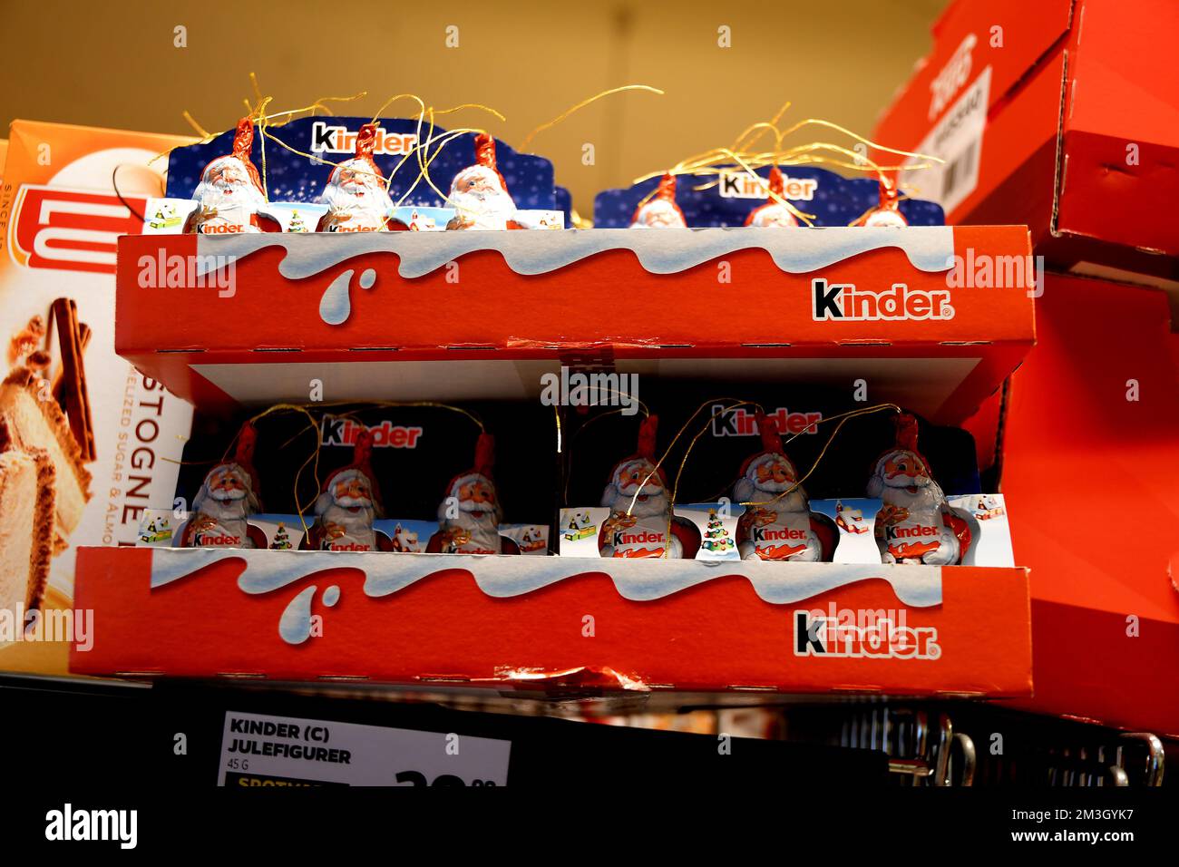 Copenhagen/Denmark/14 December 2022/Kinder christmas chocolate santas