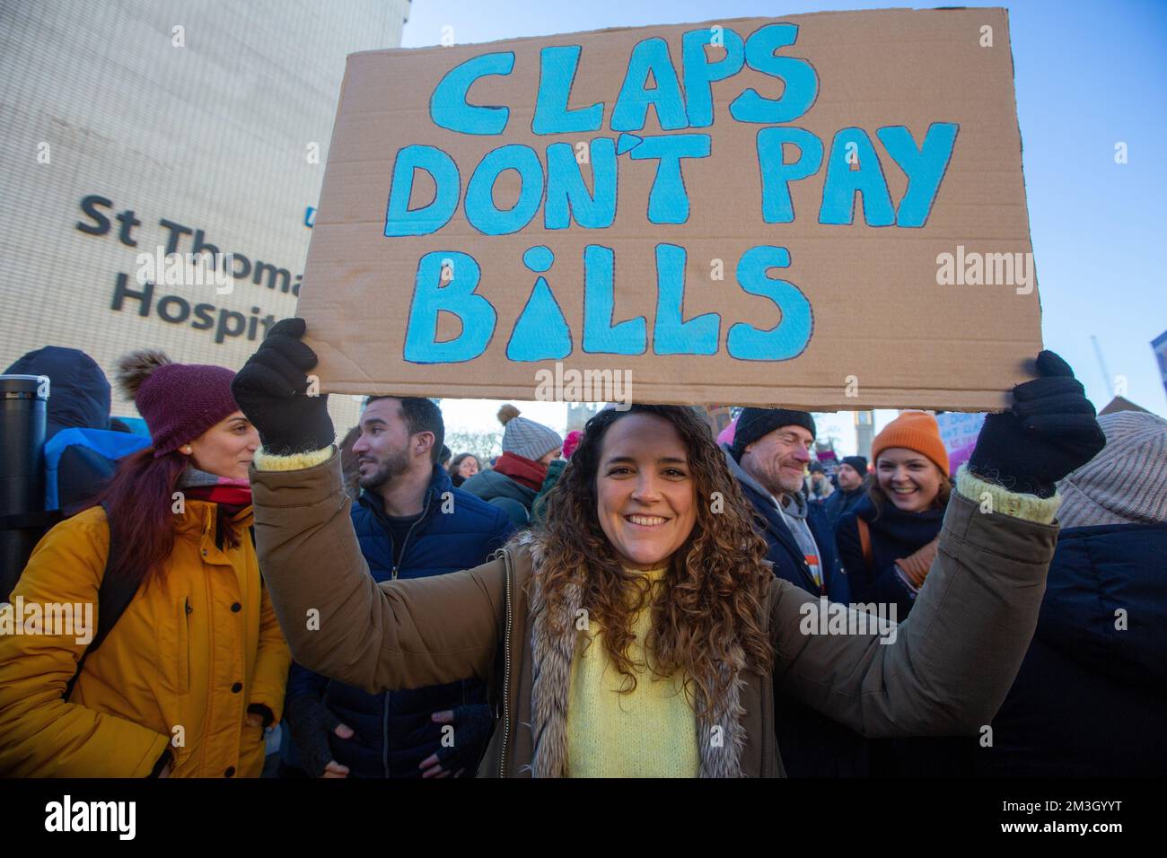 London, England, UK. 15th Dec, 2022. Nurses are seen at picket line