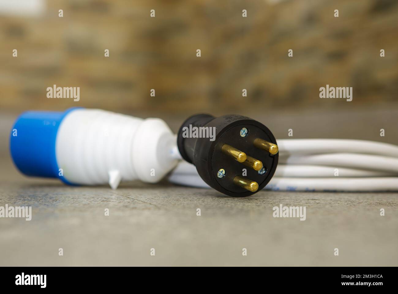 Electric plug with wires for connecting the generator. Special