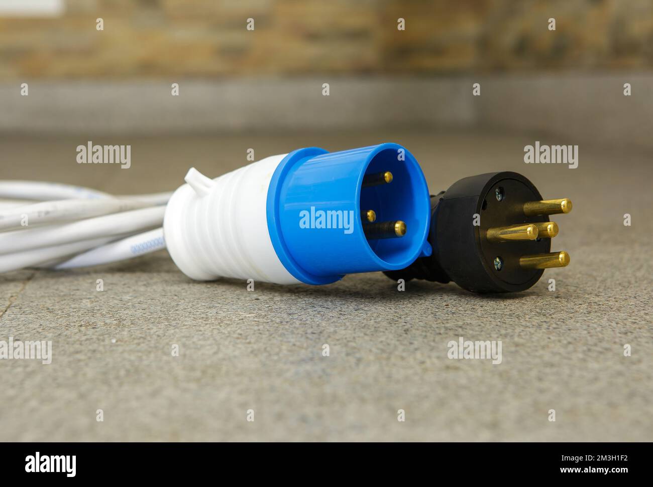 Electric plug with wires for connecting the generator. Special