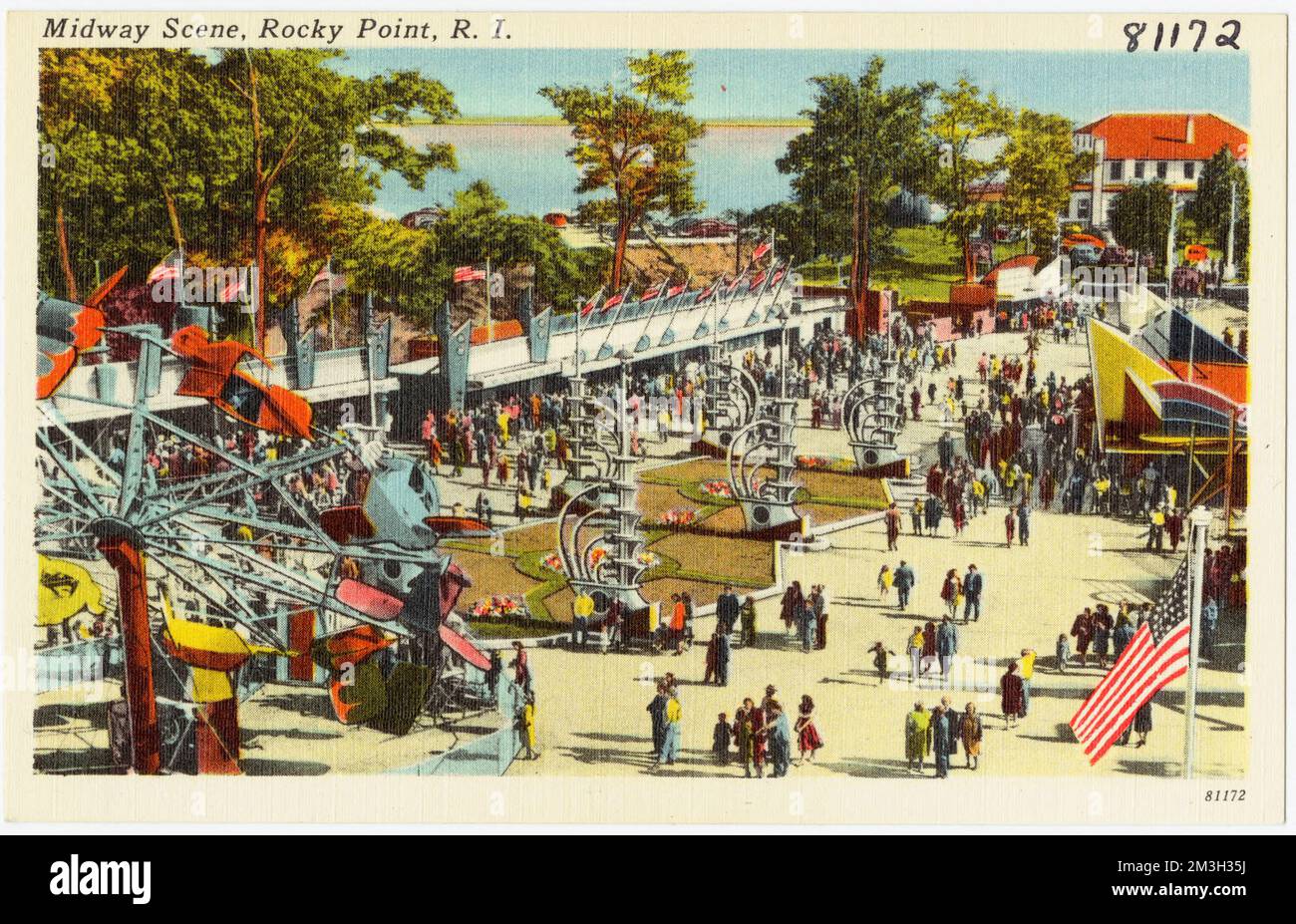 Midway scene, Rocky Point, R.I. , Amusement parks, Tichnor Brothers ...