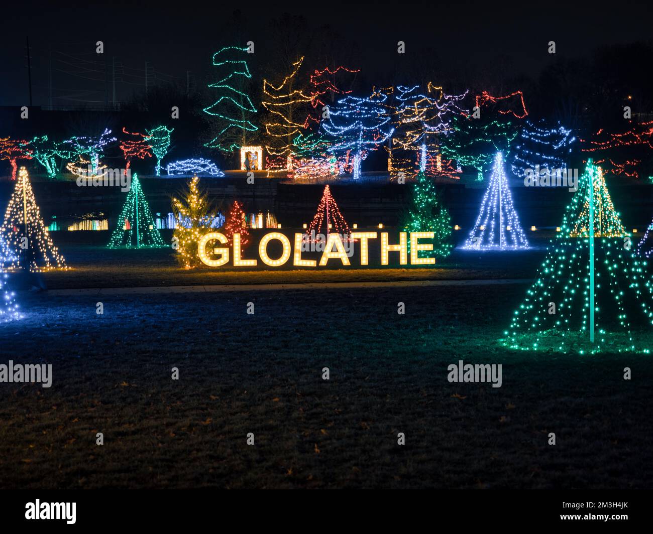 Festive Waterfront Christmas Lights at the Olathe Kansas Community