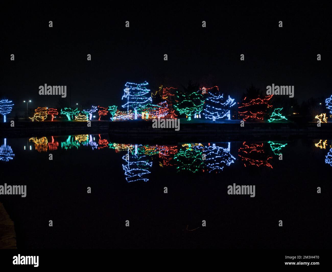 Festive Waterfront Christmas Lights at the Olathe Kansas Community