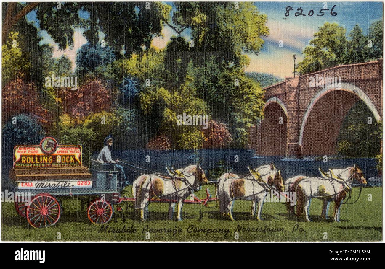 Mirabile Beverage Company, Norristown, Pa. , Tichnor Brothers Collection, postcards of the United States Stock Photo