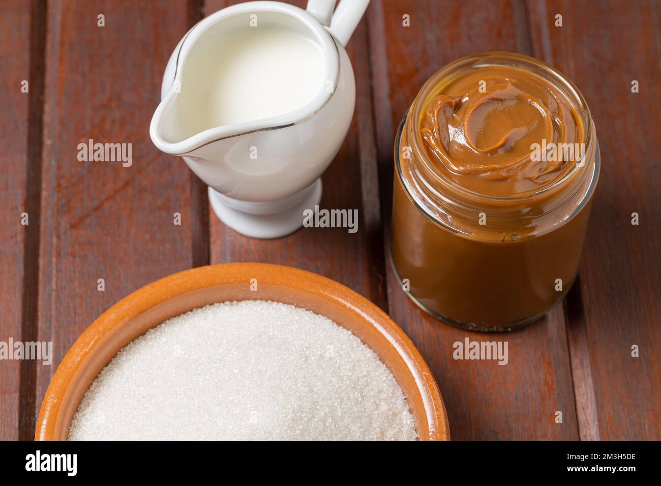 Dulce de leche, traditional sweet from Argentina with milk an sugar on ...