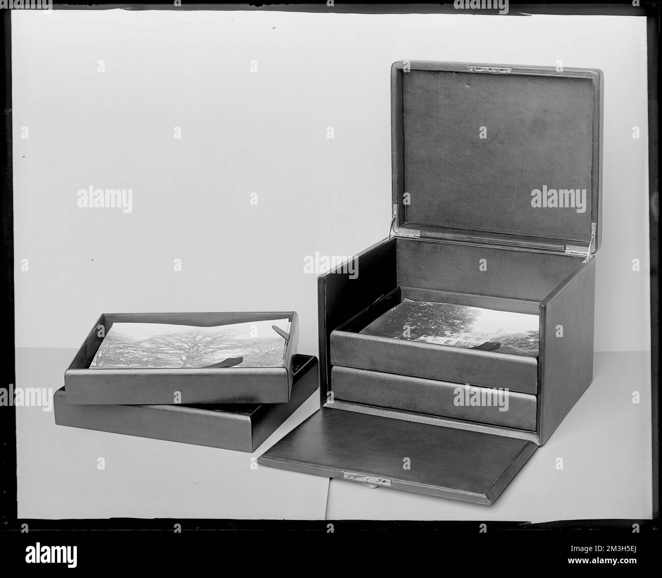 Miscellaneous, red box containing photos , Boxes, Photographs. Frank