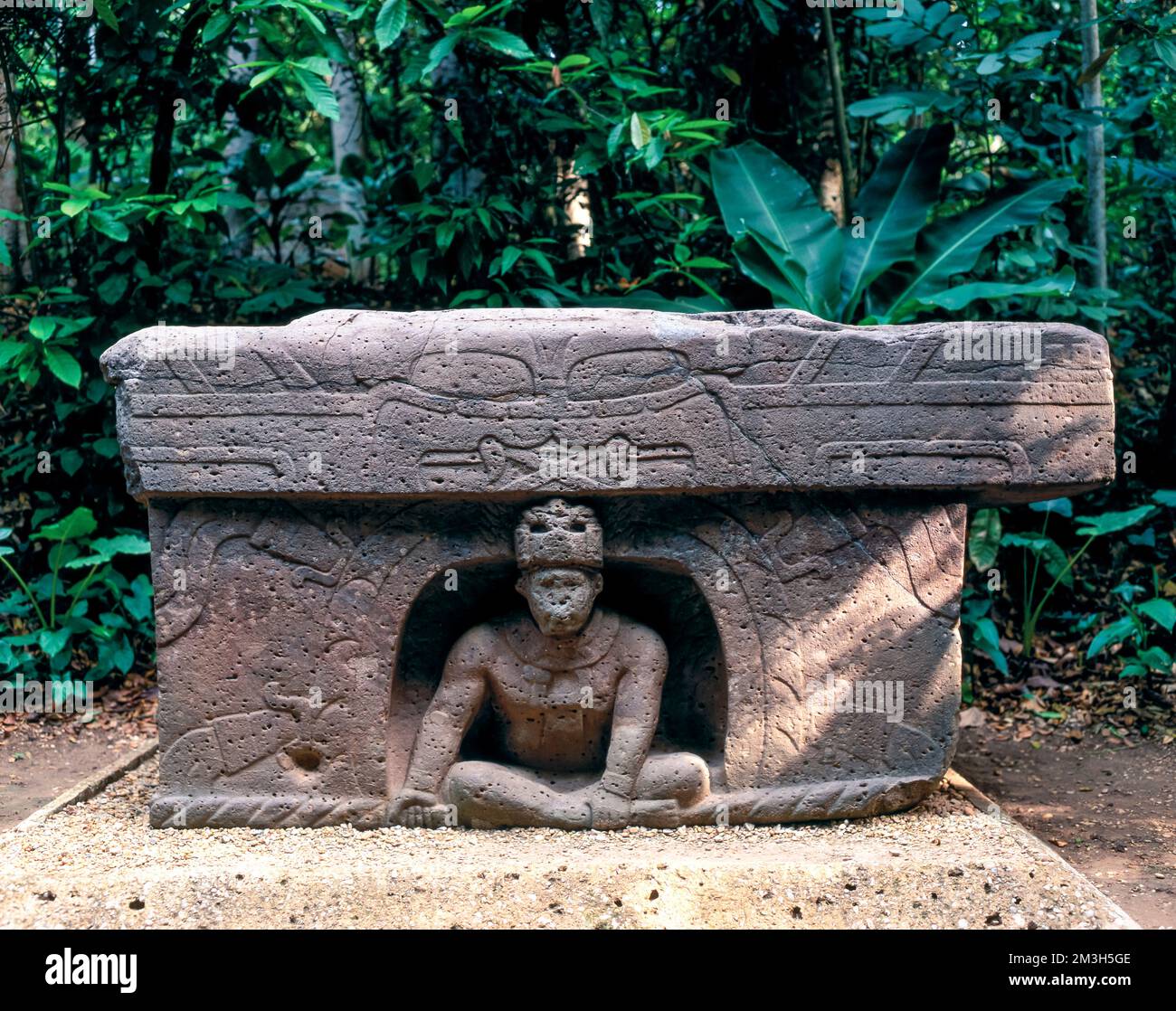 ParqueMuseo La Venta,Villahermosa,Tabasco, Mexico. Altar 4 Stock Photo
