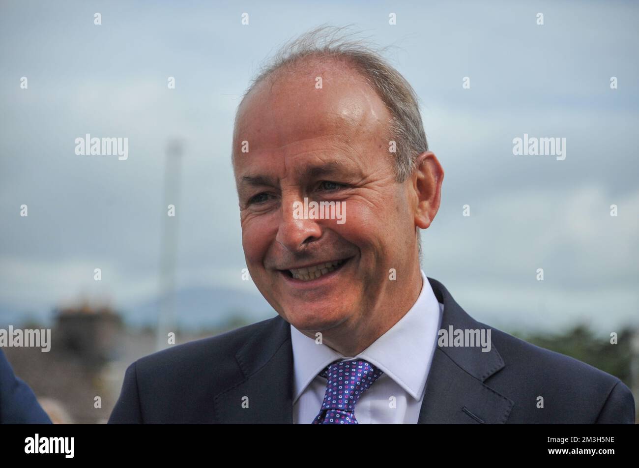 A closeup shot of Micheal Martin at the official opening of a newly constructed injury unit Stock Photo
