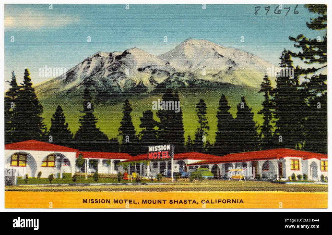 Mission Motel, Mount Shasta, California , Motels, Tichnor Brothers Collection, postcards of the United States Stock Photo