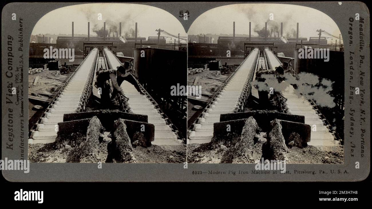 Modern pig iron machine at rest , Iron industry, Cast ironwork