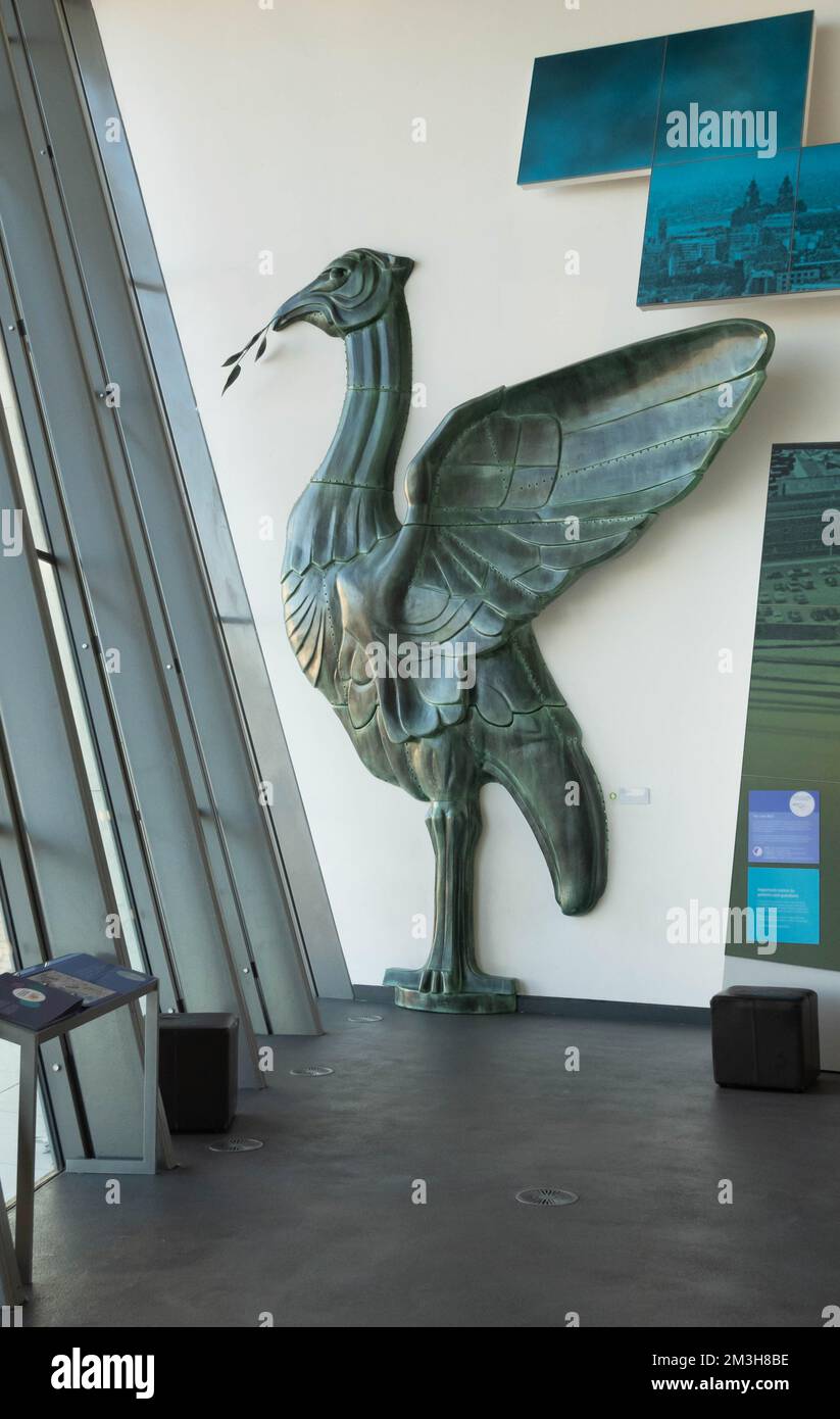Mythical Liver Bird basrelief statue in Liverpool Museum Stock Photo