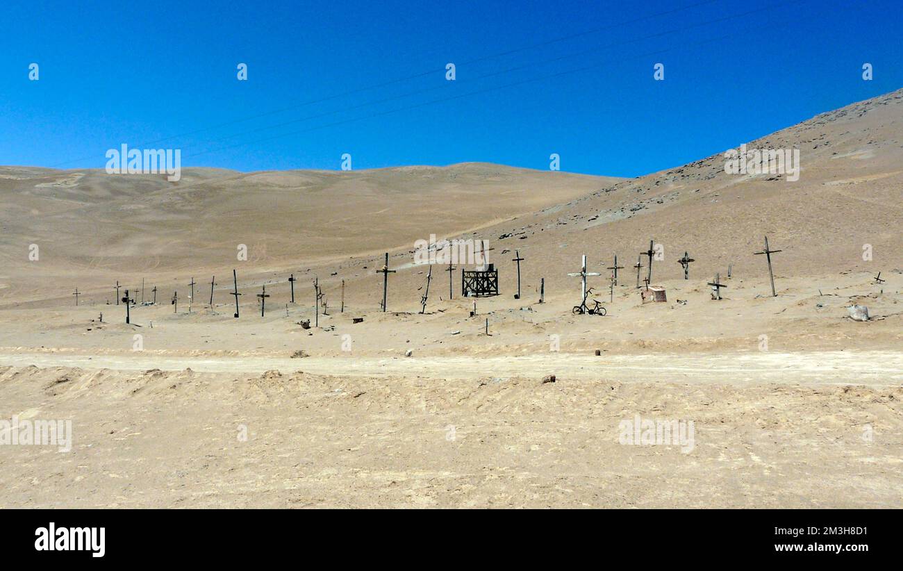 Pisagua Cemetery, Huara, Tarapaca Region, Chile Stock Photo
