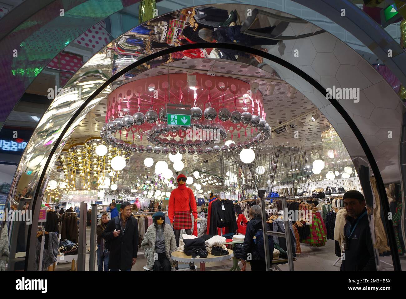 Glitzy shop lighting and displays Stock Photo