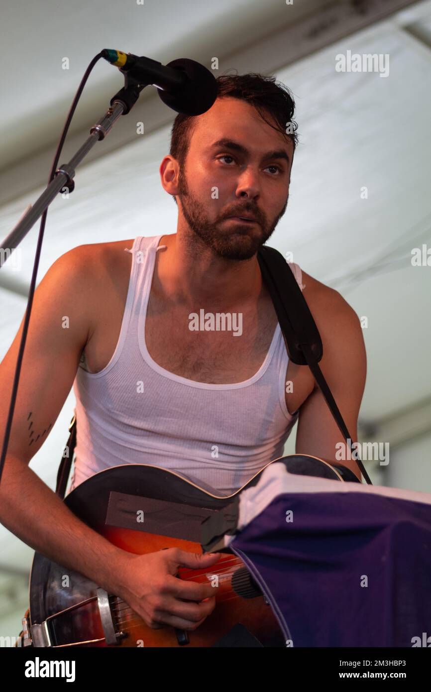 Newport Folk Festival - Shakey Graves in concert Stock Photo - Alamy