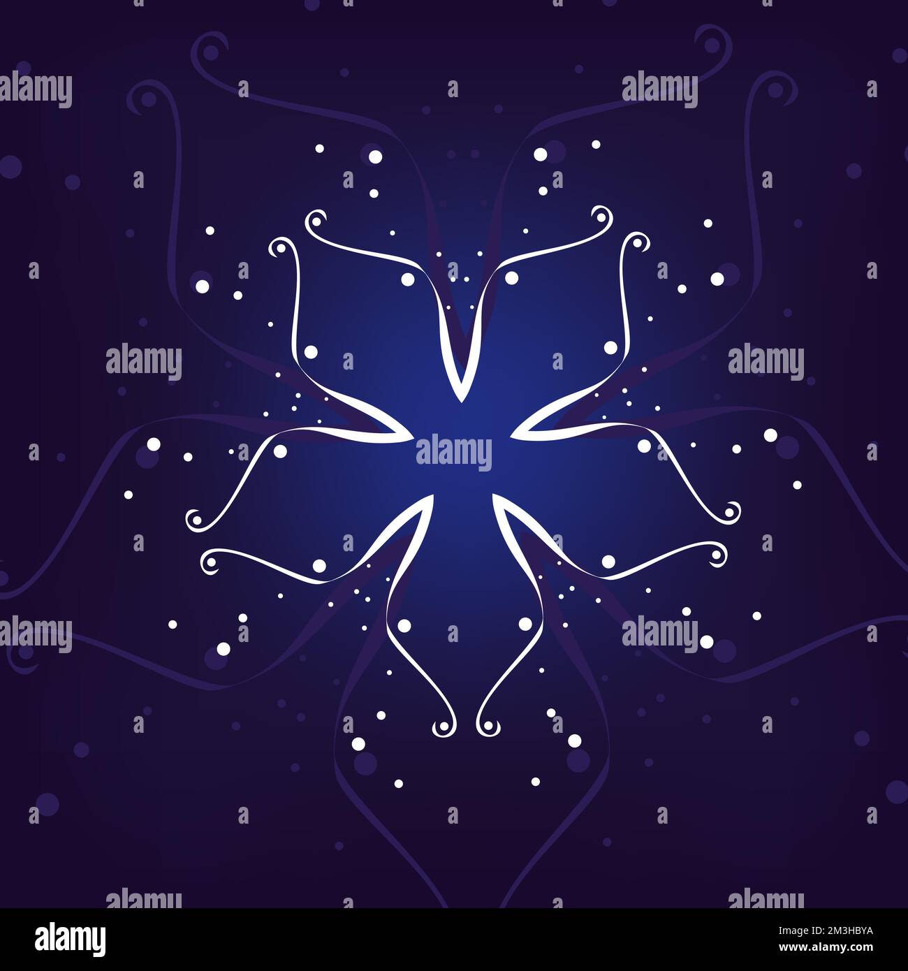 winter flower on a blue background. Vector illustration Stock Vector