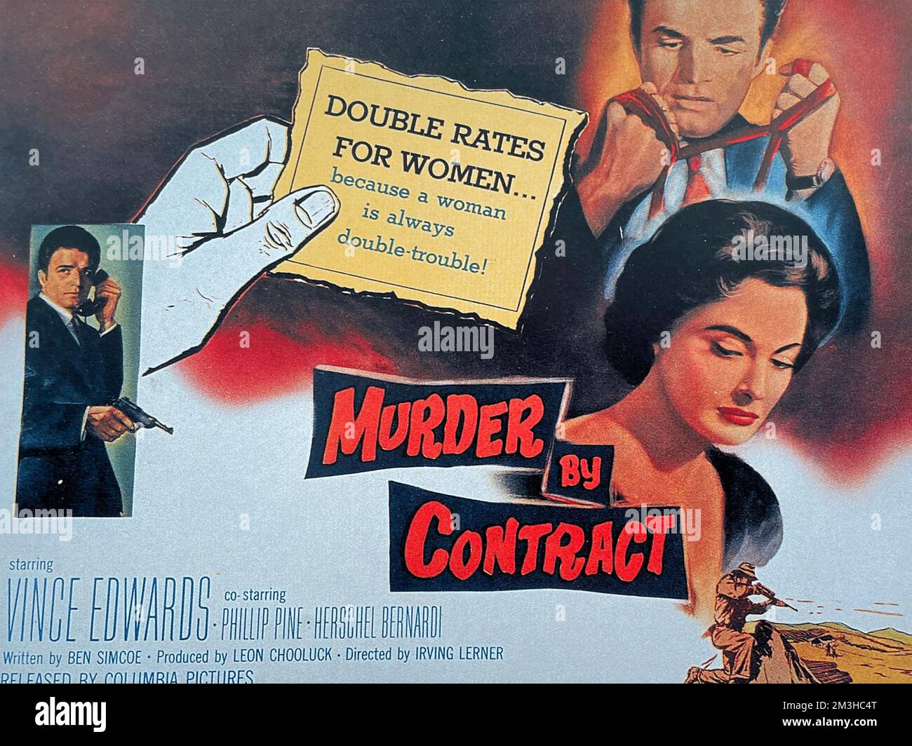 MURDER BY CONTRACT 1958 Columbia Pictures film with Vince Edwards and Caprice Toriel Stock Photo