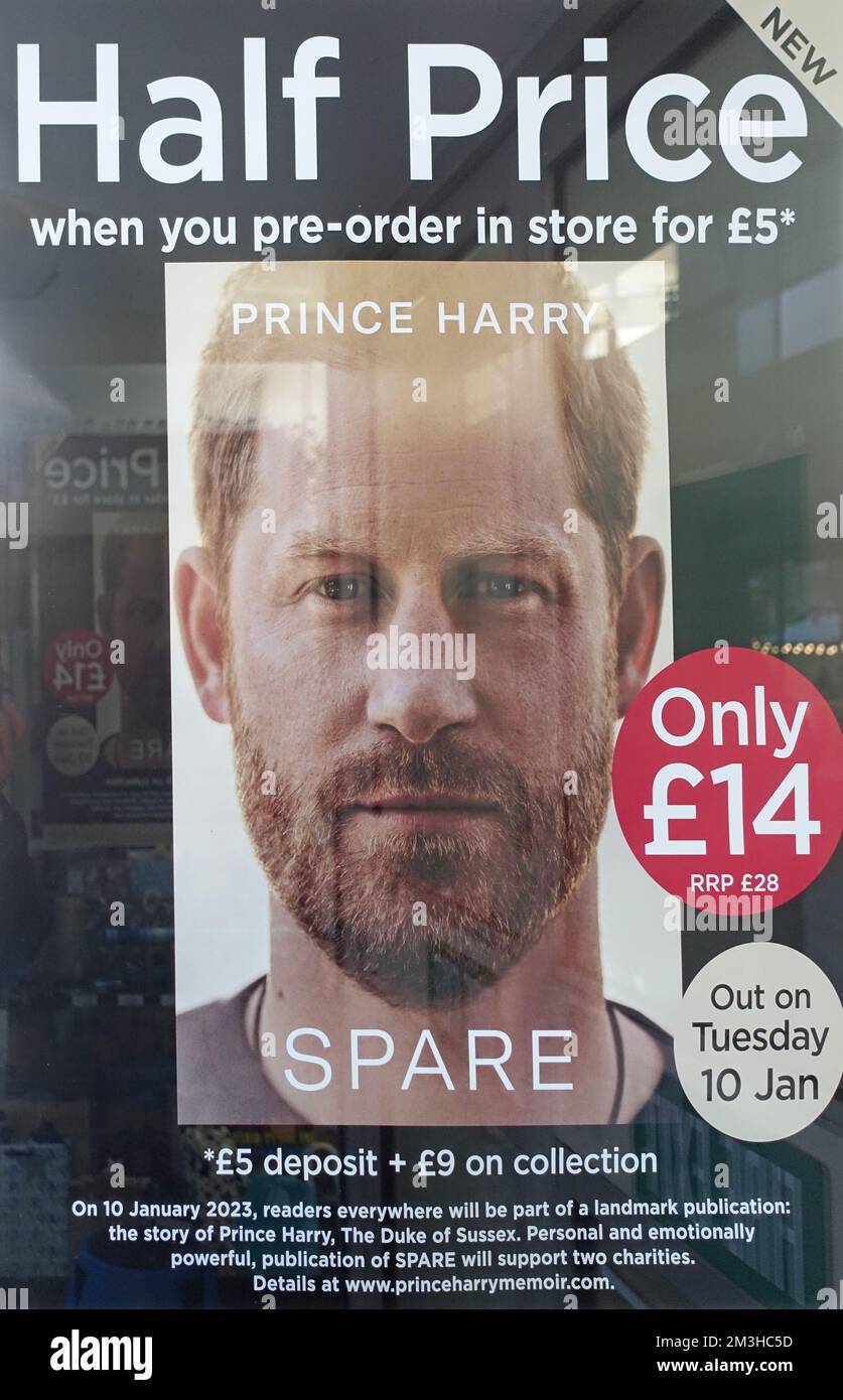 Poster advertising Harry's book at half price Stock Photo