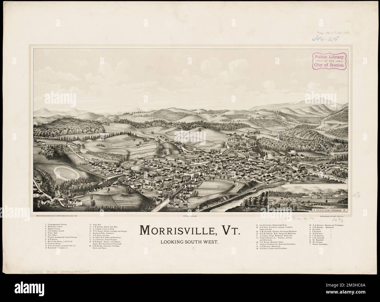 Morrisville, Vt looking southwest , Morrisville Vt., Aerial views