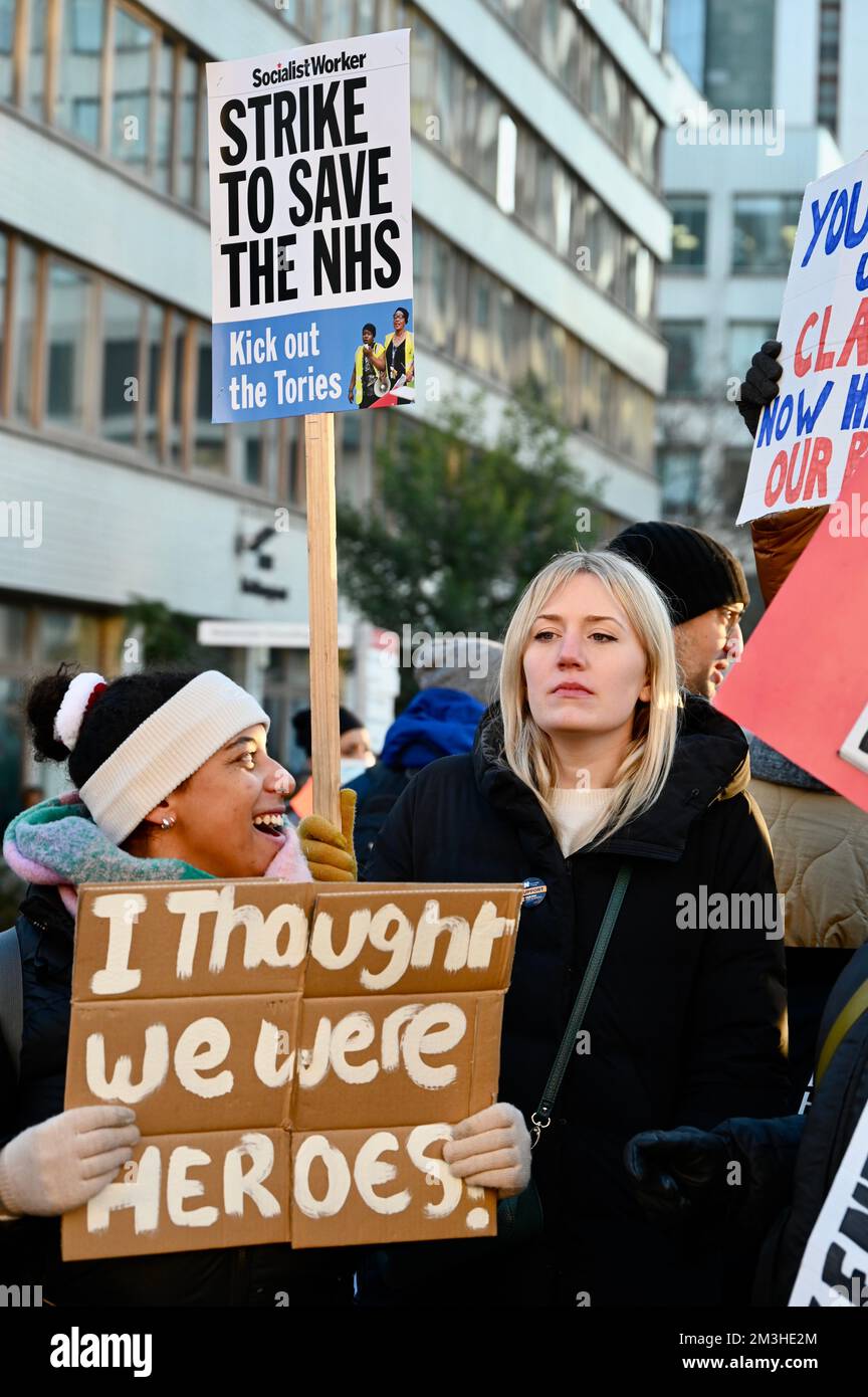 London, UK. Nurses staged the largest nurses' strike in NHS history in England, Wales and Northern Ireland, despite warnings of disruption and appointment delays for patients. Credit: michael melia/Alamy Live News Stock Photo