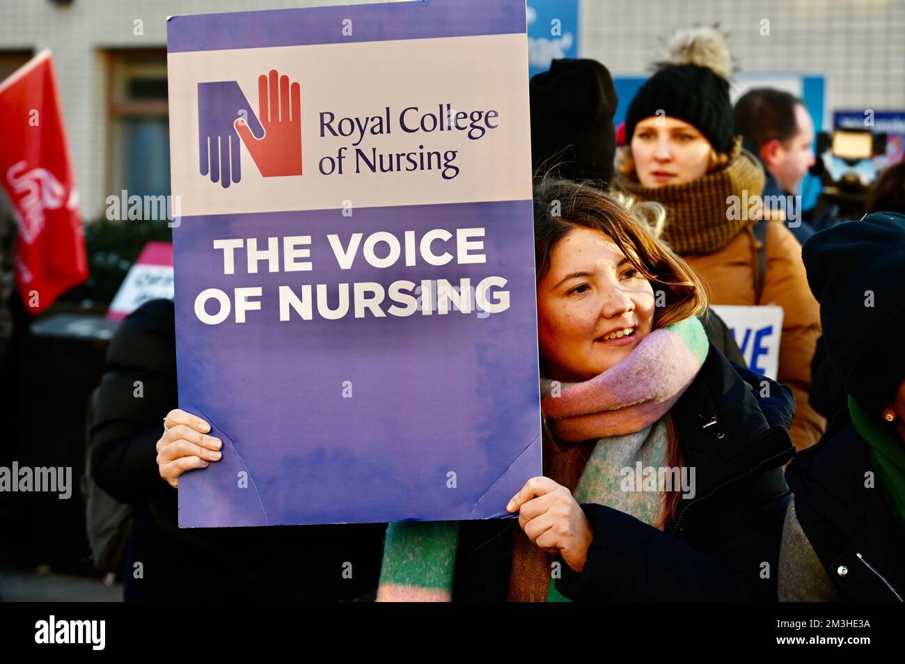 London, UK. Nurses staged the largest nurses' strike in NHS history in