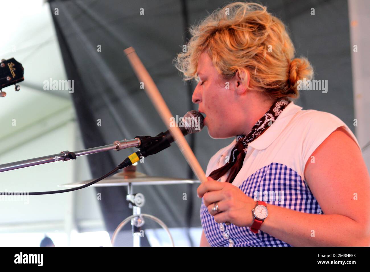 Newport Folk Festival Shovels and Rope in concert Stock Photo Alamy