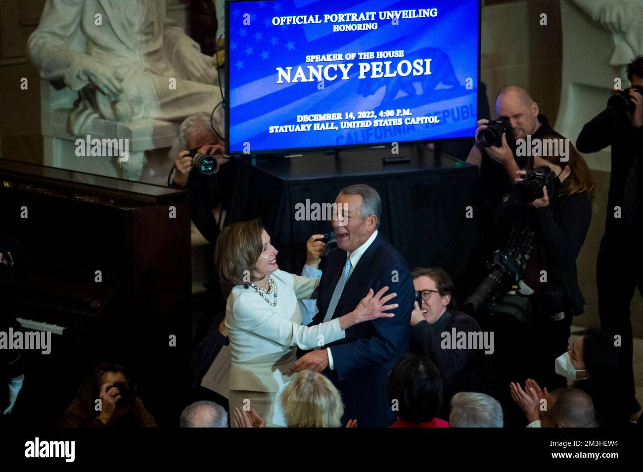 Former Speaker John Boehner tears up at Pelosi portrait unveiling