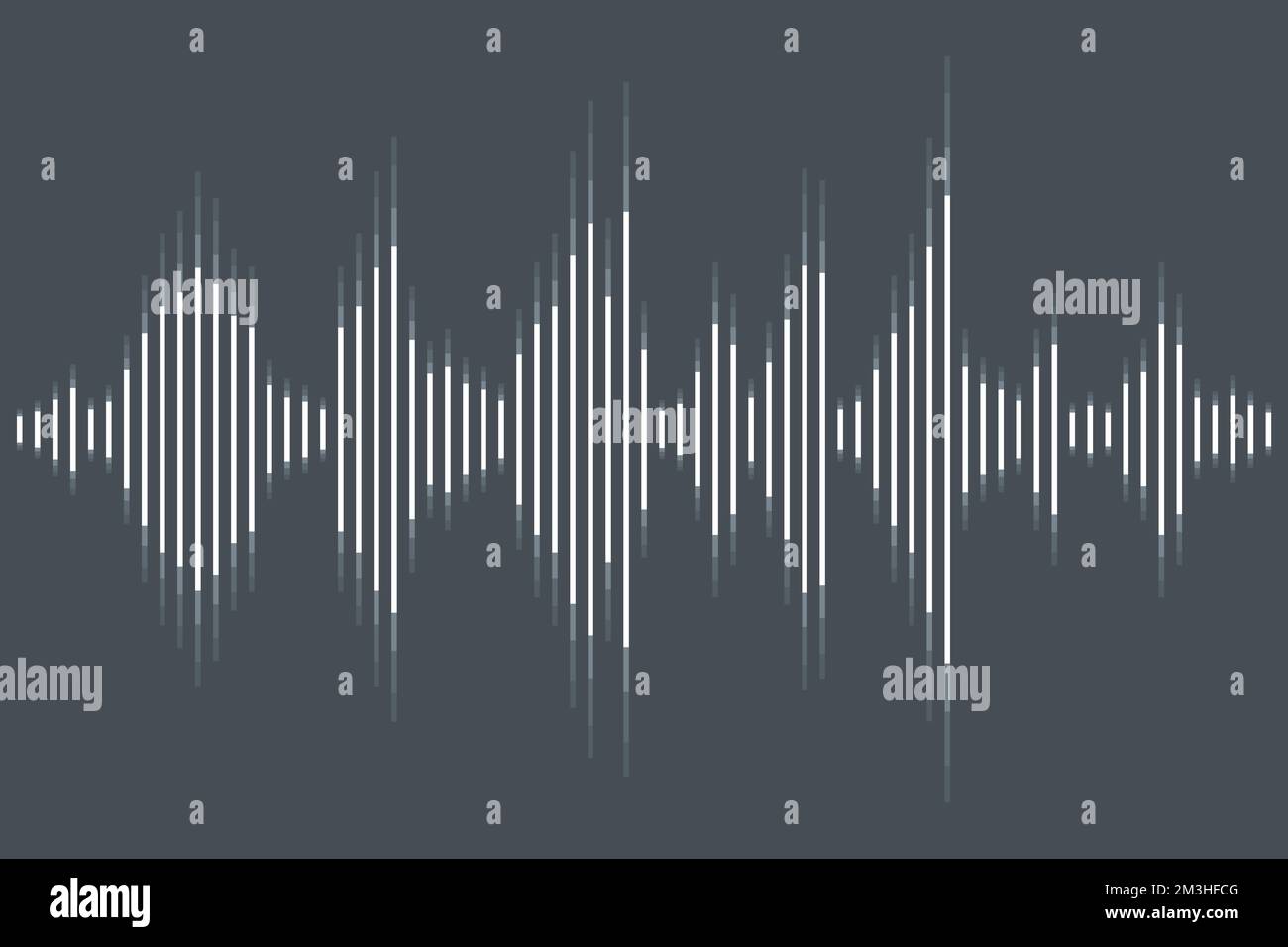 Simple voice sound display. Audio graph of waveform equalizer. Audio